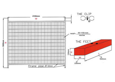Swimming Pools Temporary Construction Fence Panels / Building Site Fencing